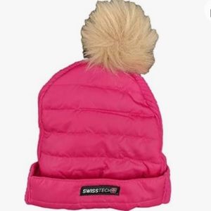 SWISS TECH YOUTH GIRL’S QUILTED POMPOM HAT BINNIE XL